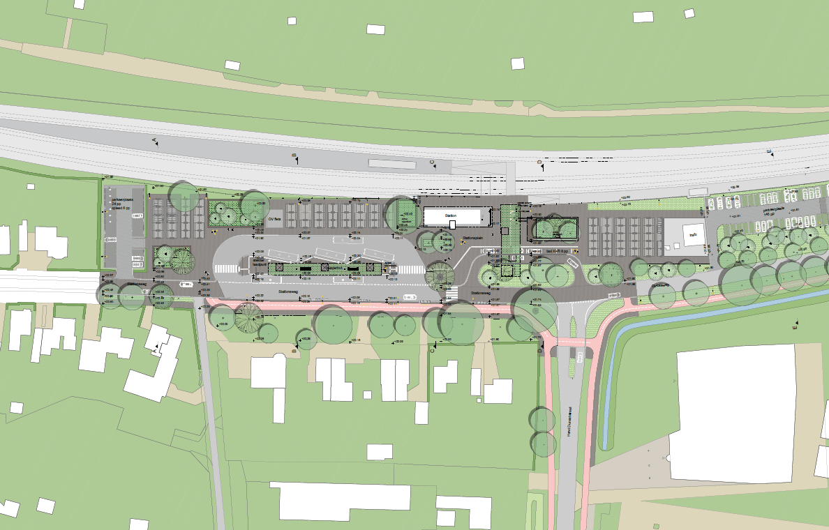 Schetsontwerp van de nieuwe stationsomgeving
