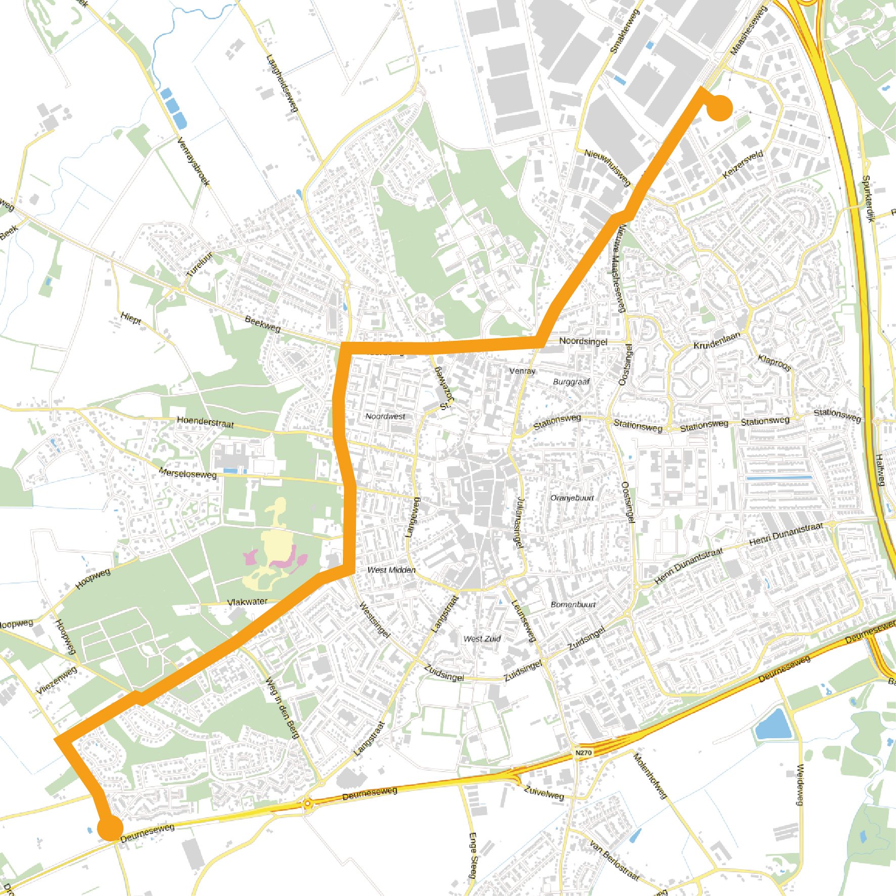 Kaart werkzaamheden stroomnet